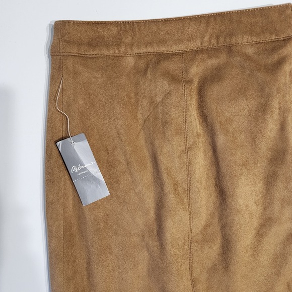 REITMANS Vegan Suede Skirt Womens 14P Faux Leather Ethical Mini Western NEW Boho - Picture 7 of 16